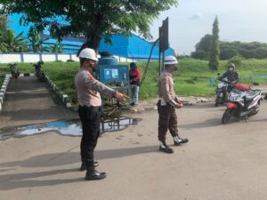 Ditpamobvit Polda Banten Gelar Pengamanan di PT Krakatau Baja Konstruksi