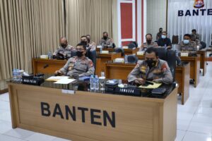 Wakapolda Banten Ikuti Anev Lanjutan Akselerasi Vaksinasi Covid-19 Pimpinan Irwasum Polri