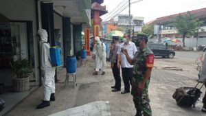 Seputaran Eks Pasar Weleri Disemprot Disinfektan