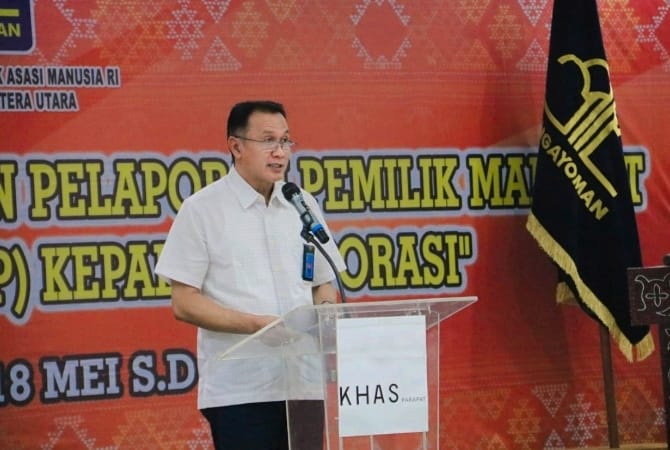 Kakanwil Kemenkumham Sumut Imam Suyudi Buka Kegiatan Sosialisasi Kebijakan Pelaporan Beneficial Ownership