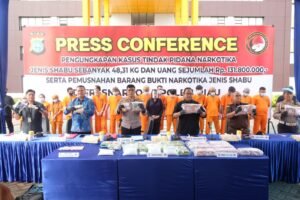 Polisi Amankan 17 Tersangka Narkoba Dan 48 Kg Sabu