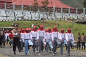 Kapolres Puncak Jaya Pimpin Gladi Upacara HUT Kemerdekaan Republik Indonesia yang ke-77