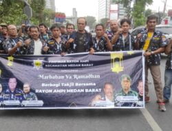 Tebar Keberkahan Ramadhan, AMPI Medan Barat Berbagi Takjil Kepada Pengguna Jalan