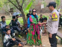 Jaga Kondusifitas Wilayah, Jajaran Personel Polsek Mancak Beri Pesan Kamtibmas Kepada Komunitas Motor Trail