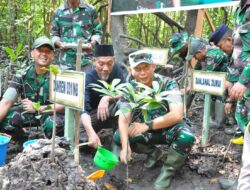 Brigjen TNI Dany Rakca Laksanakan Penanaman Mangrove Serentak Jajaran Kodam I/BB Dalam Program Unggulan Kasad