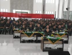 Danrem Beserta Jajaran Korem 031/WB Mengikuti Pengarahan KASAD Via Vicon