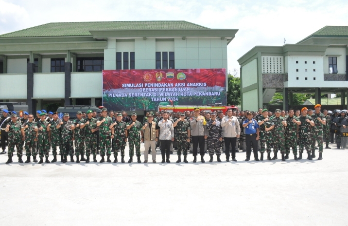 Pilkada Serentak, Korem 031/WB Kerahkan 1000 Pesonel TNI dan Polri Dalam Simulasi Penindakan Aksi Anarkis Operasi Perbantuan Pengamanan