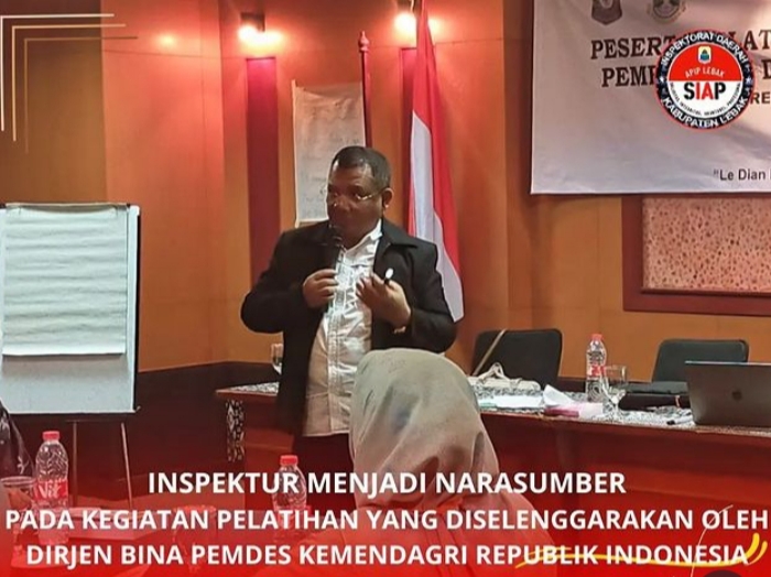 Inspektur Inspektorat Daerah Lebak Menjadi Narasumber di Batch Terakhir Kegiatan Pelatihan Aparatur Desa dan Pengurus Kelembagaan Desa