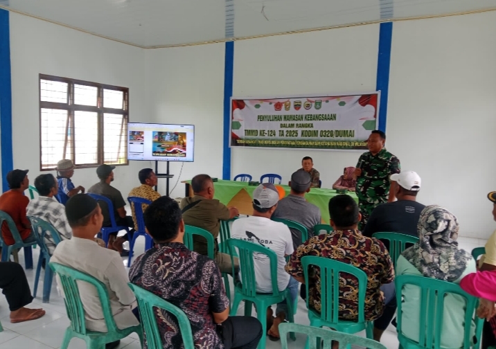 TMMD ke-124 Kodim 0320 Dumai di kelurahan Bukit Kayu Kapur Perkuat Semangat Kebangsaan Melalui Penyuluhan Wawasan Kebangsaan
