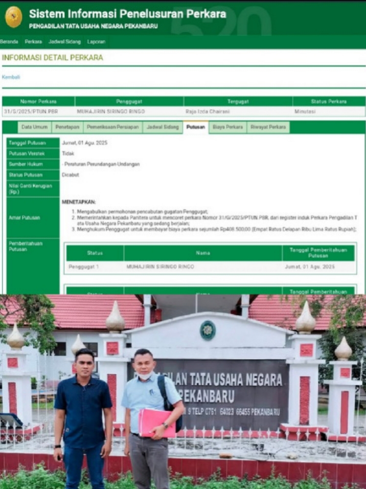 Dugaan SKPI SMP Palsu Bupati Rohil Berakhir, Penggugat ‘Layu Sebelum Berkembang’