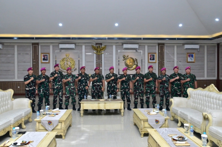 Danpasmar 1 Laporkan Kenaikan Pangkat Brigjen TNI (MAR) Kepada Pangkormar